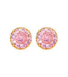 Pink Sparkle Round Earrings