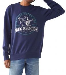 True Religion Dark Blue Buddha Crewneck Sweatshirt