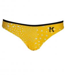 Karl Lagerfeld Yellow Logo Bikini Bottom