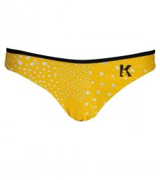 Karl Lagerfeld Yellow Logo Bikini Bottom