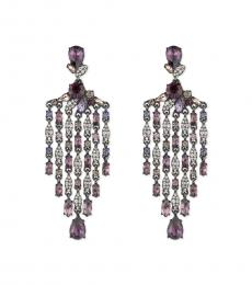 Givenchy Light Purple Fringe Chandelier Earrings