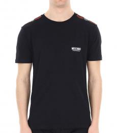 Moschino Black Teddy Logo Cotton T-Shirt