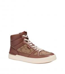 Coach Brown Signature High Top Sneakers
