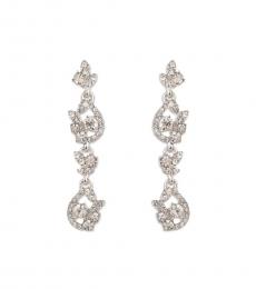 Givenchy Silver Crystal Linear Earrings