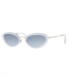 Light Blue Oval Sunglasses