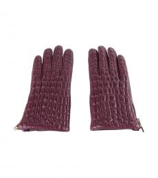 Maroon Quilted Gloves