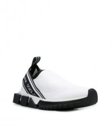 Dolce & Gabbana White Black Back Logo Sneakers