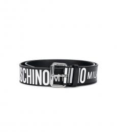 Moschino Black Logo Strap Belt