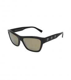 Versace Black Rectangular Sunglasses 