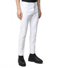White Logo Solid Jeans