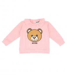 Moschino Baby Girls Pink Teddy Sweatshirts