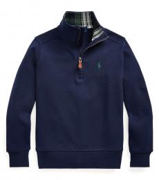 Ralph Lauren Little Boys Navy Quarter-Zip Pullover