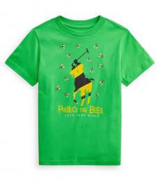 Ralph Lauren Little Boys Vibrant Green Big Pony T-shirt