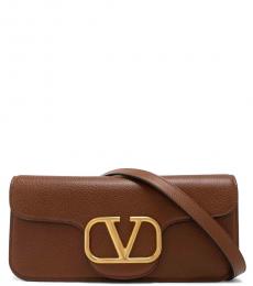 Valentino Garavani Brown Loco Medium Crossbody Bag