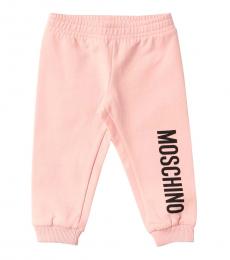 Moschino Baby Boys Pink Logo Jogging Pants