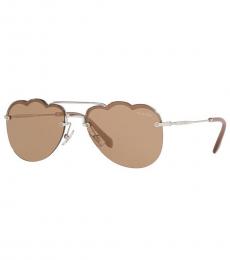 Miu Miu Brown Irregular Sunglasses