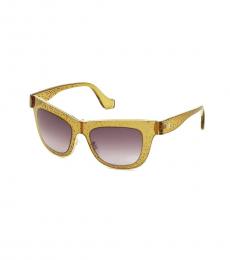 Balenciaga Shiny Brown Squared Cat Eye Sunglasses