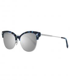 Grey Cat Eye Mirrored Sunglasses