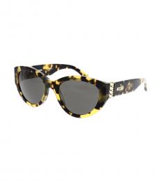 Moschino Yellow Tortoise Cat Eye Sunglasses