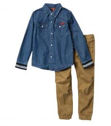 7 For All Mankind 2 Piece Shirt/Pants Set (Little Boys)