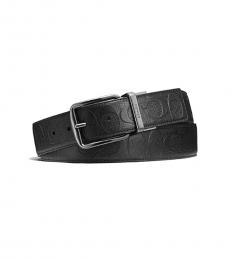 Coach Black Signature Crossgrain Reversible Belt