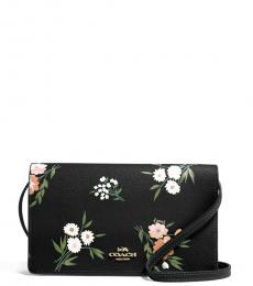 Coach Black Floral Foldover Small Crossbody