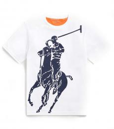 Ralph Lauren Boys White Big Pony Performance T-Shirt
