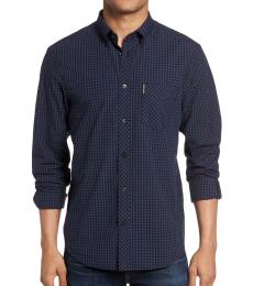 Ben Sherman Navy Blue Slim Fit Gingham Shirt