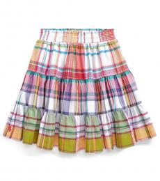 Ralph Lauren Girls Multi Tiered Madras Skirt