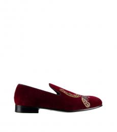 Dolce & Gabbana Red Pistols Horseshoe Loafers