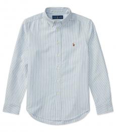 Ralph Lauren Boys Light Blue Stripe Blake Oxford Shirt