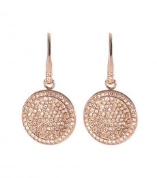 Rose Gold Concave Disc Drop Earrings