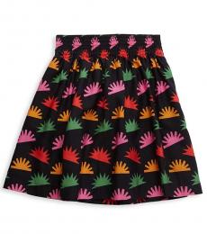 Baby Girls Black Hedgehog-Print Skirt