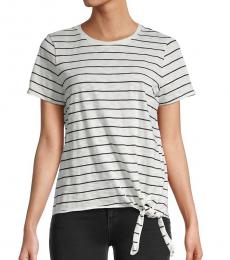 White Striped Crewneck T-Shirt