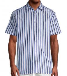 Karl Lagerfeld Blue Regular-Fit Short Sleeve Shirt
