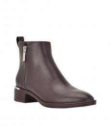 Calvin Klein Espresso Deniece Block Heel Booties