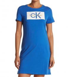 Calvin Klein Royal Blue Logo T-Shirt Dress