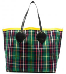 Green Checked Large Tote