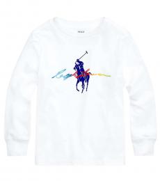 Ralph Lauren Little Boys White Big Pony Long Sleeves T-Shirt