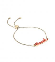Coach Red Gold Logo Bracelet