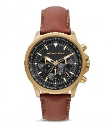 Michael Kors Brown Cortlandt Chronograph Black Dial Watch