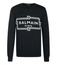 Balmain Black Front Logo Sweater