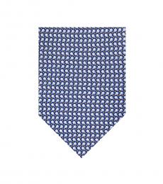 Salvatore Ferragamo Blue Tennis Pattern Tie
