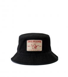True Religion Black Logo Bucket Hat