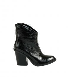 Diesel Black Leather Ankle Boots