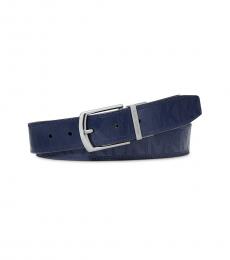 Michael Kors Dark Blue Signature Leather Belt