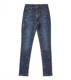 Philipp Plein Little Girls Blue Rhinestone Embellished Jeans