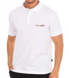 Philipp Plein White Slim Fit Logo Polo