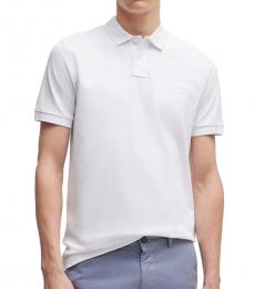 Hugo Boss White Cotton Polo