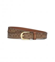 Khaki-Saddle Gold Classic Belt